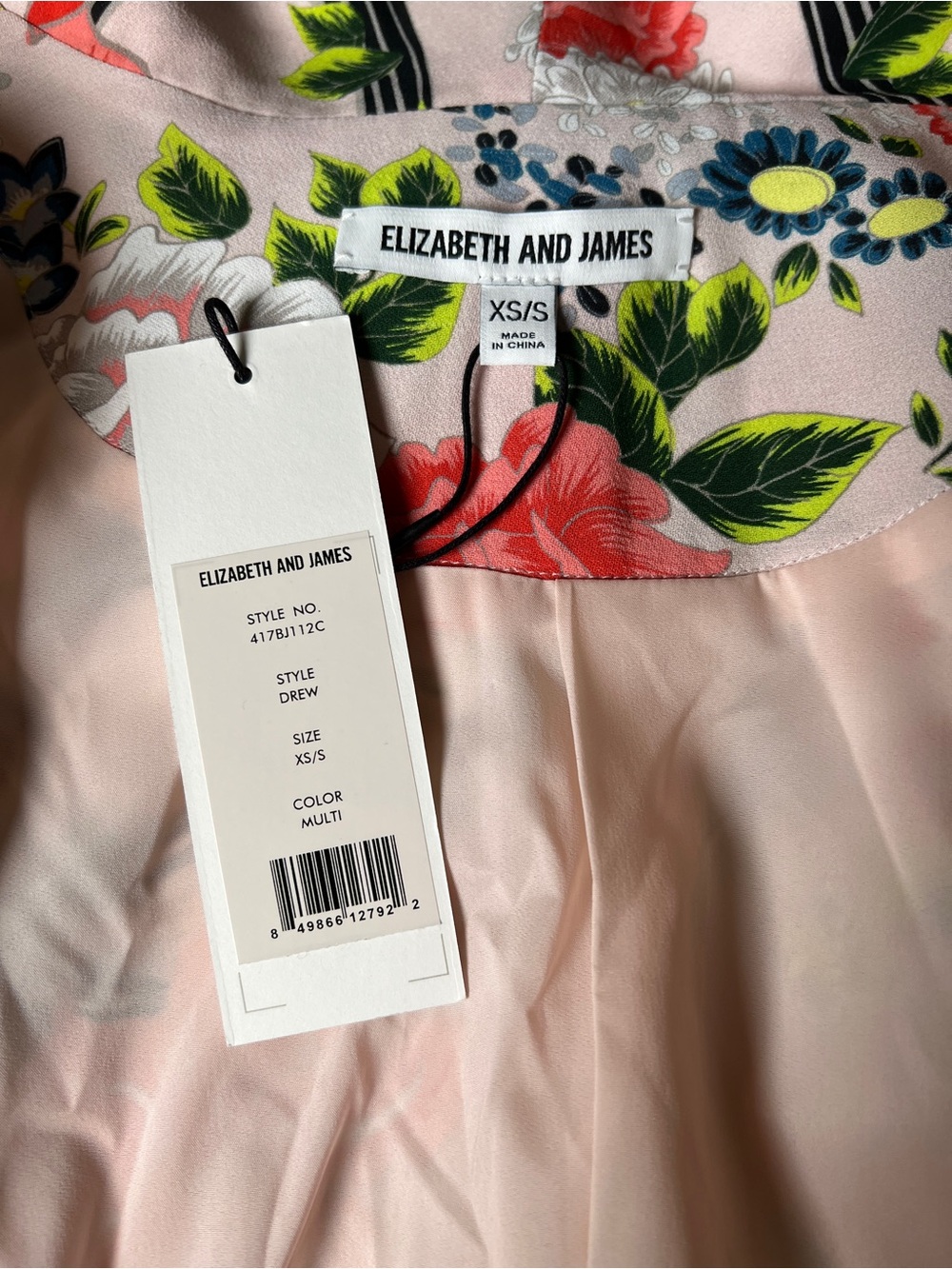 Elizabeth and James Open Front Kimono Floral Print 100% Viscose Bamboo Size XS/S - Picture 6 of 7